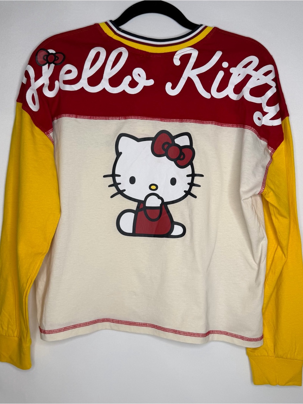 Hello Kitty Cream & Red Raglan Long Sleeve Tee - BoxLunch